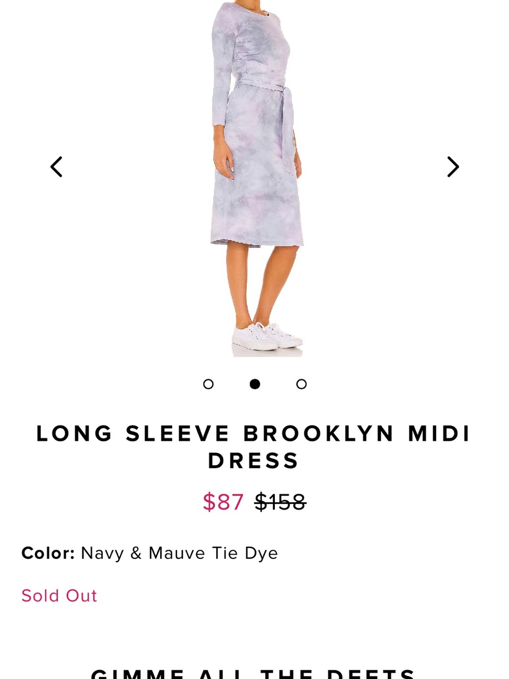 Lovers and Friends long Sleeve Brooklyn Midi Dress -Tie Dye
